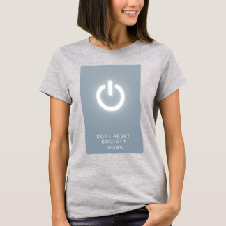 Futuristic Soft Reset Society Power Button T-Shirt