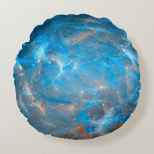 Futuristic space backgroundbackground,abstract,lig round pillow