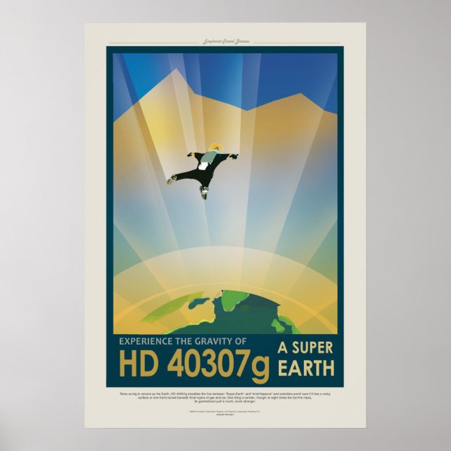 Futuristic Space Poster – Super Earth HD40307G (Front)