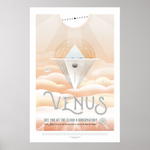 Futuristic Space Poster - Venusian Observatory Art