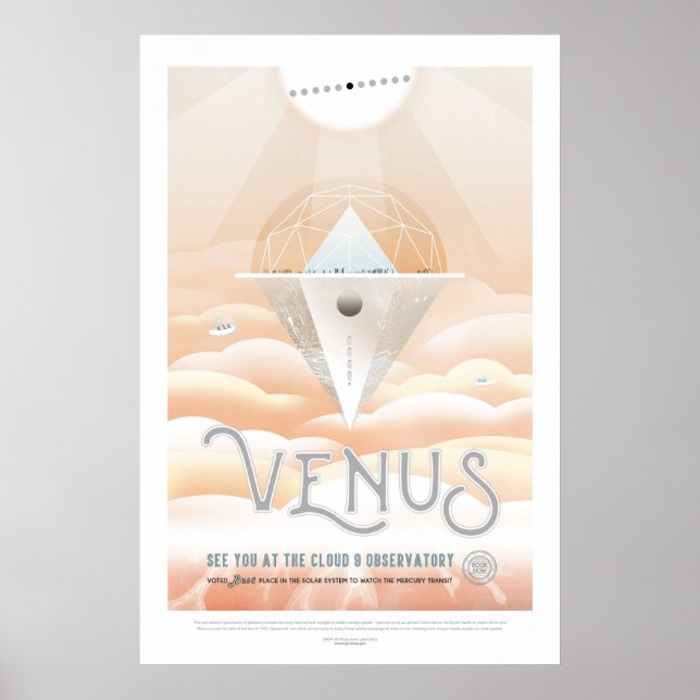 Futuristic Space Poster - Venusian Observatory Art (Front)