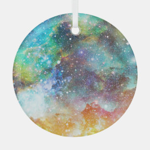 Futuristic space, starry nebula background. glass ornament