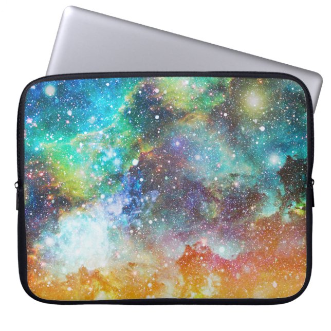 Futuristic space, starry nebula background. laptop sleeve (Front)
