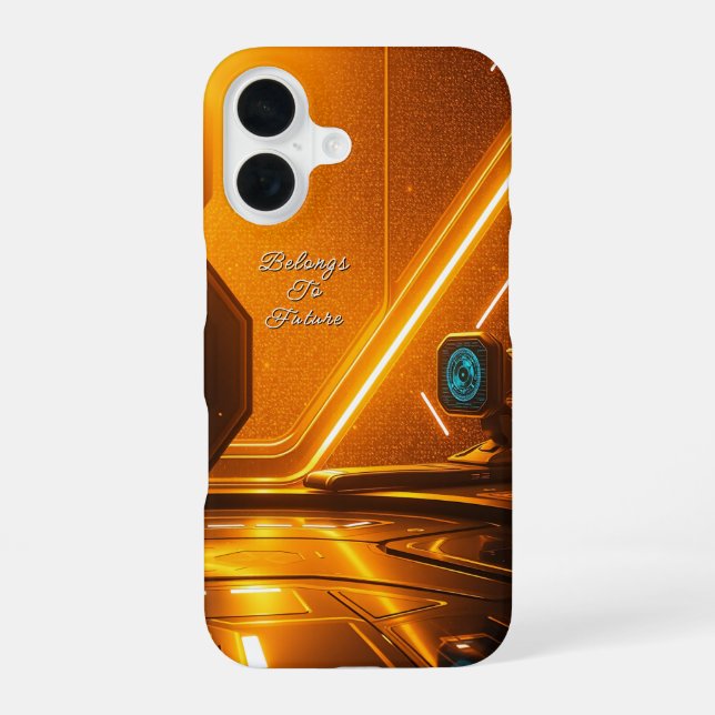 Futuristic Space Station Interior iPhone 16 Case (Back)