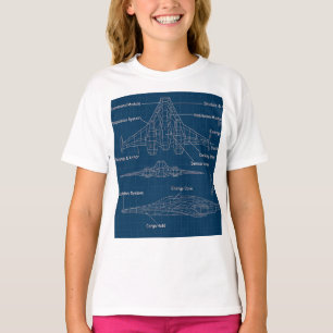 "Futuristic Spacecraft Blueprint Art" T-Shirt
