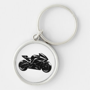 Futuristic Sport Motorcycle Design Keychain