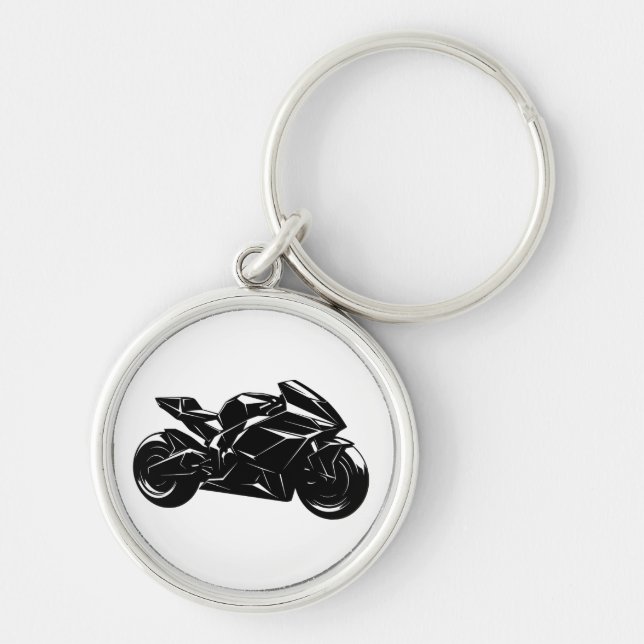 Futuristic Sport Motorcycle Design Keychain (Front)