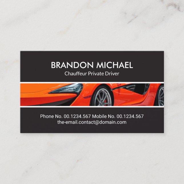 Futuristic Sports Car Detailing Auto Mechanic Business Card (Front)