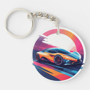 Futuristic Sports Car Keychain