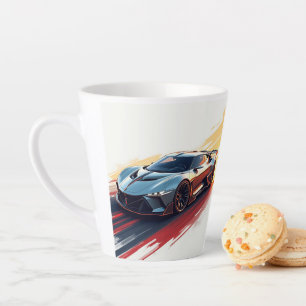 Futuristic Sports Car – Sleek AI-Generated Design  Latte Mug
