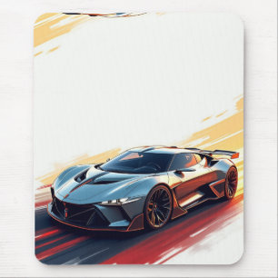 Futuristic Sports Car – Sleek AI-Generated Design Mouse Pad