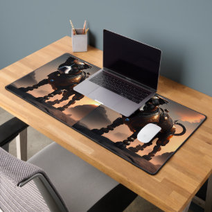 Futuristic Staffordshire Terrier Robot, Desk Mat