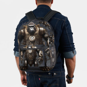 Futuristic Steampunked Gorilla, Printed Backpack