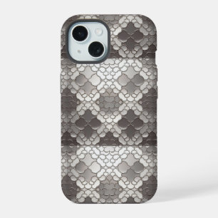 Futuristic Style: Silver Metallic Abstract iPhone 15 Case