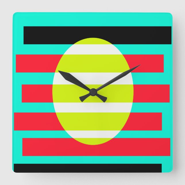 Futuristic sunset square wall clock (Front)