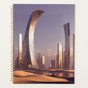 Futuristic Surreal Skyscrapers In Desert Landscape Planner