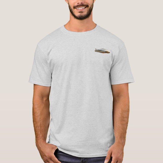 Futuristic T-shirt with flying car (Front)