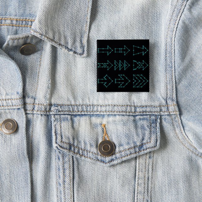 Futuristic Tech Arrow Circuit Design 2 Inch Square Button (Creator Uploaded)