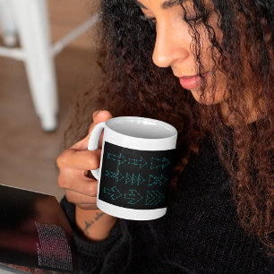 Futuristic Tech Arrow Circuit Design Coffee Mug