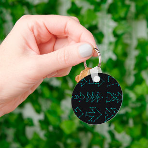 Futuristic Tech Arrow Circuit Design Keychain