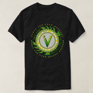 Futuristic Tech Letter V Typography Custom Text T-Shirt