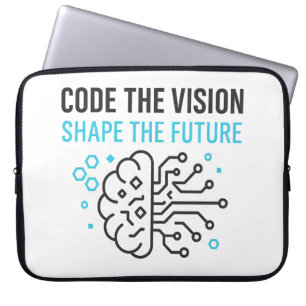 Futuristic Tech Visionary: Abstract Binary Code AI Laptop Sleeve