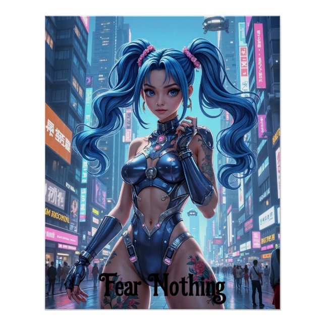 Futuristic teenage warrior   poster (Front)