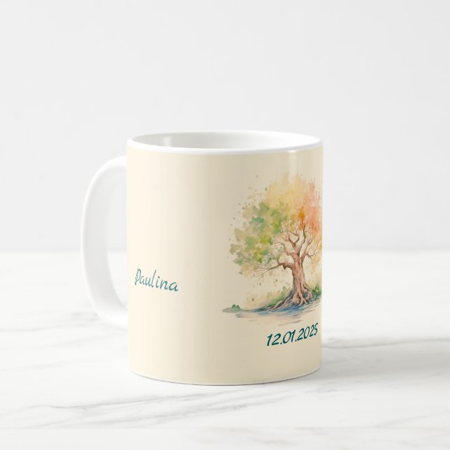 futuristic tree coffee mug (Front Left)