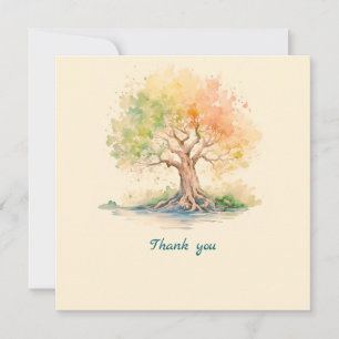 futuristic tree thank you card