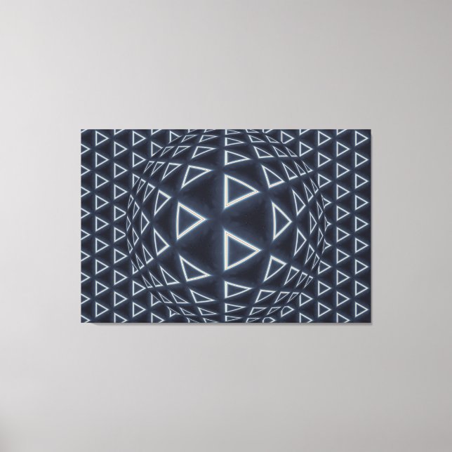Futuristic Triangle Sphere Geometric Art Canvas Print (Front)