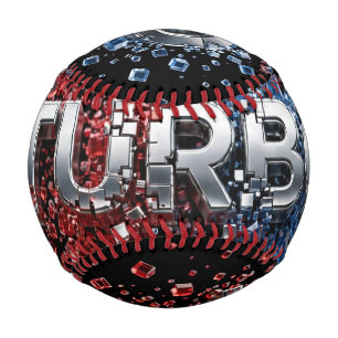 Futuristic TURBO chrome design 3D Baseball