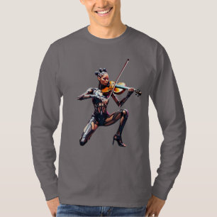 Futuristic Violinist Robot – Long Sleeve T-Shirt