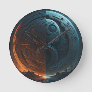 Futuristic Wall clock Yin Yang