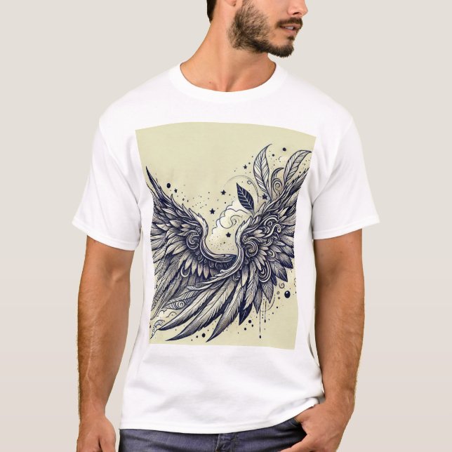 Futuristic Wing Tattoo Tee (Front)