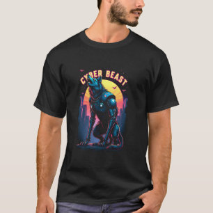 Futuristic Wolf Howl - Cyber Beast Mech Wolf T-Shirt