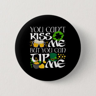 Fuuny Irish St Patrick's Day Waitress Rtender Sham 2 Inch Round Button