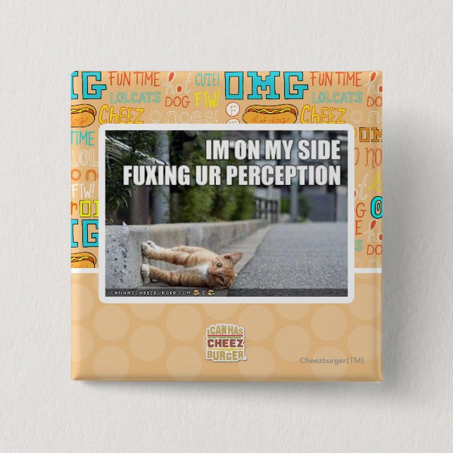 Fuxing Ur Perception 2 Inch Square Button (Front)