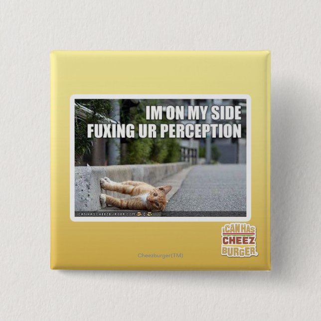 Fuxing Ur Perception 2 Inch Square Button (Front)