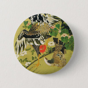 Fuyo Soukeizu Painting by Ito Jakuchu 2 Inch Round Button