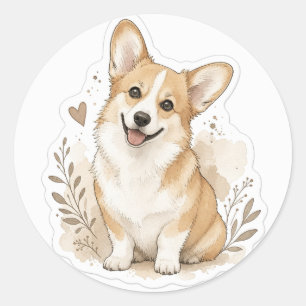Fuyr baby: Corgi Classic Round Sticker