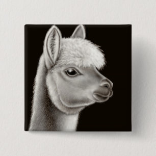 Fuzzy Alpaca Face Pin