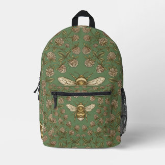 Fuzzy Bee Backpack with Clover Meadow Design