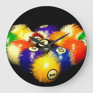 Fuzzy Billiards Wall Clock