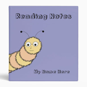 Fuzzy bookworm school Binder