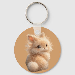 Fuzzy bunny keychain