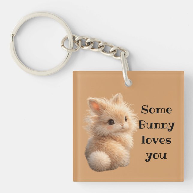 Fuzzy bunny keychain (Front)
