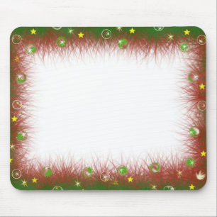 Fuzzy Christmas Border Mouse Pad