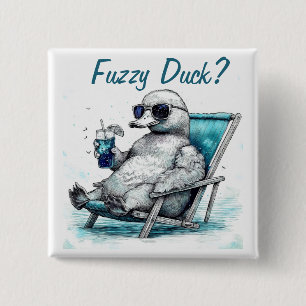 Fuzzy Duck 2 Inch Square Button