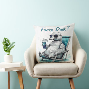 Fuzzy Duck Throw Pillow