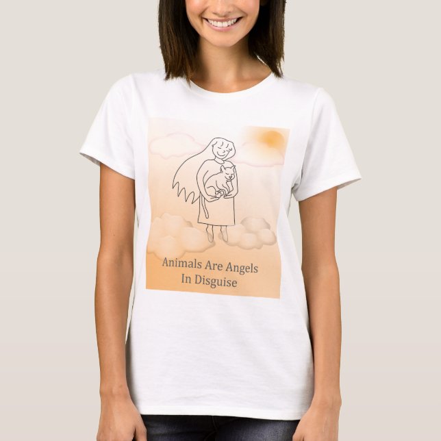 Fuzzy Express® Angel Cat T-Shirt (Front)